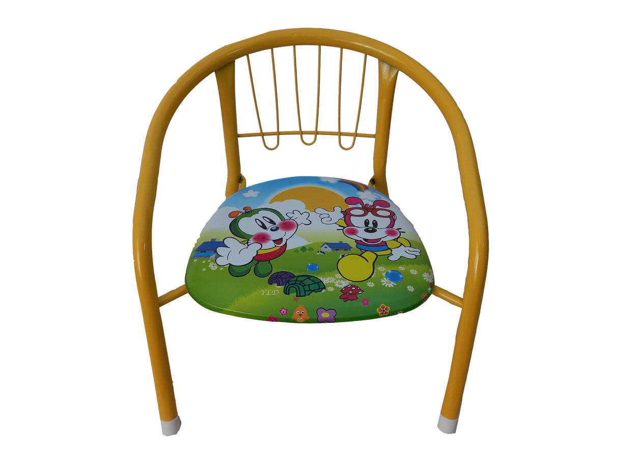 Scaun Metalic cu Spatar pentru Copii, Sezut Moale cu Sunet, 27x32 cm