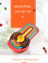 Set 6 Cupe de Masura din Plastic, Multicolor, faina, zahar, ulei,sare,bucatarie, mancare
