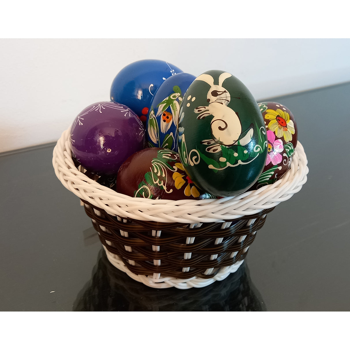 Oua Pictate Manual, Multicolore, din Lemn