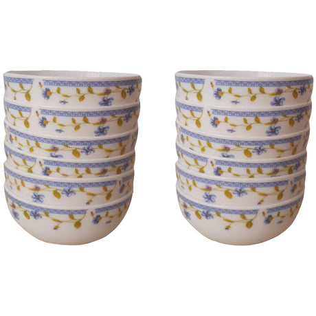 Set 12 boluri, Opal, Floricica Albastra, 15.2 cm