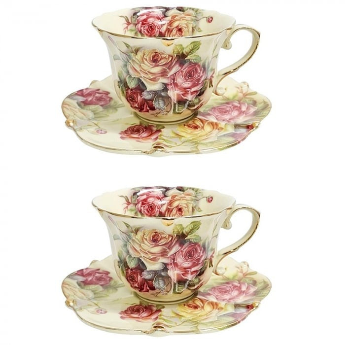 Set Cadou 2 Cesti cu Farfurii elegante, Cutie Cadou, Vintage