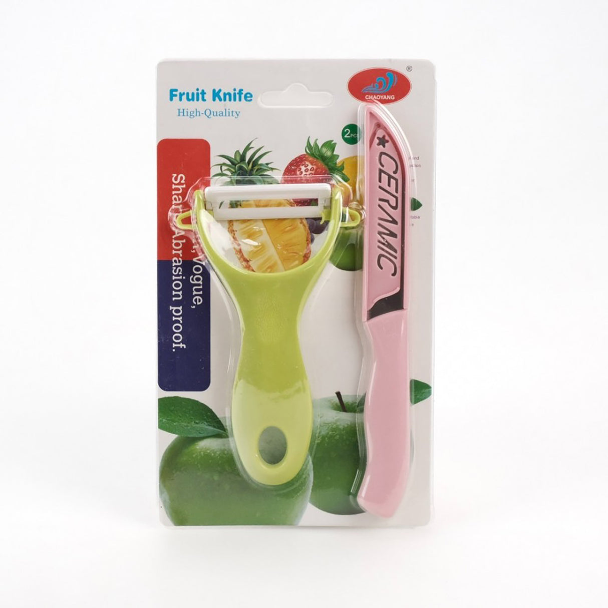 Set 2 cutite pentru curatarea legumelor, Plastic+Ceramica, 17.5 cm/13 cm
