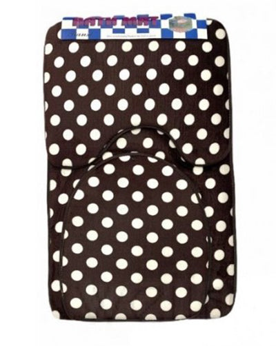 Set 3 covorase pentru baie, Model Buline, Material Textil, 80x50 cm