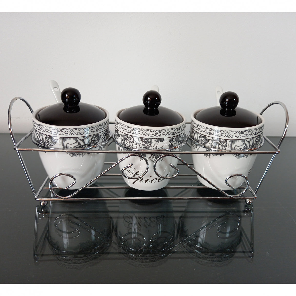 Set 3 recipiente condimente, Ceramica, 30x10x7 cm