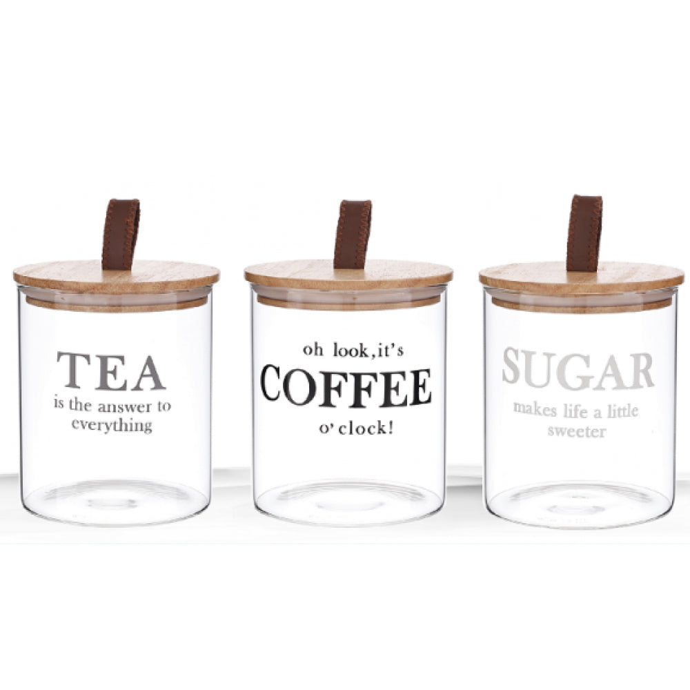 Set 3 recipiente pentru depozitarea diferitelor Condimente, Sticla, 10x12,7 cm