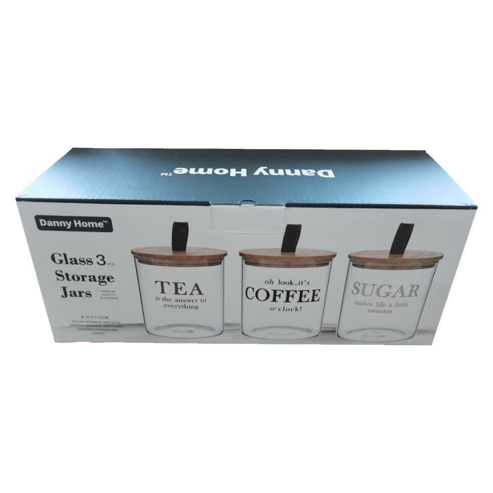 Set 3 recipiente pentru depozitarea diferitelor Condimente, Sticla, 10x12,7 cm