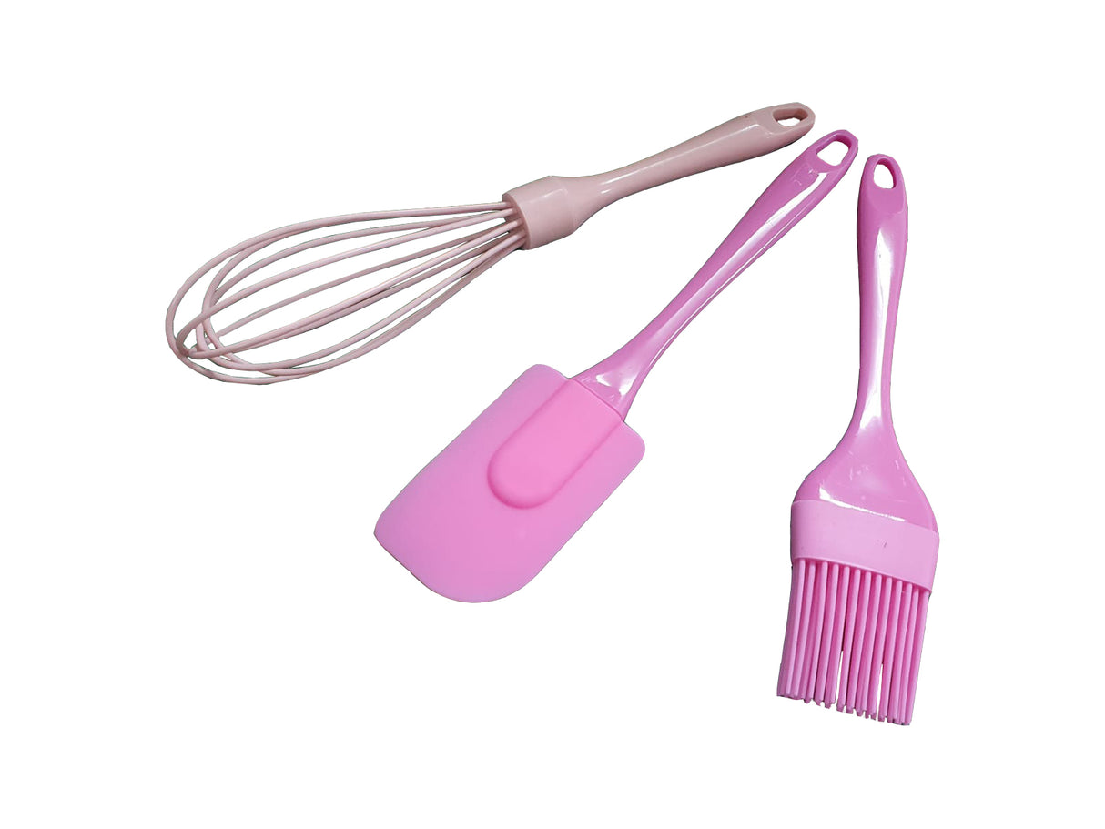 Set 3 Ustensile de Bucatarie din Silicon, Pensula + Paleta + Tel, 24 x 5 cm