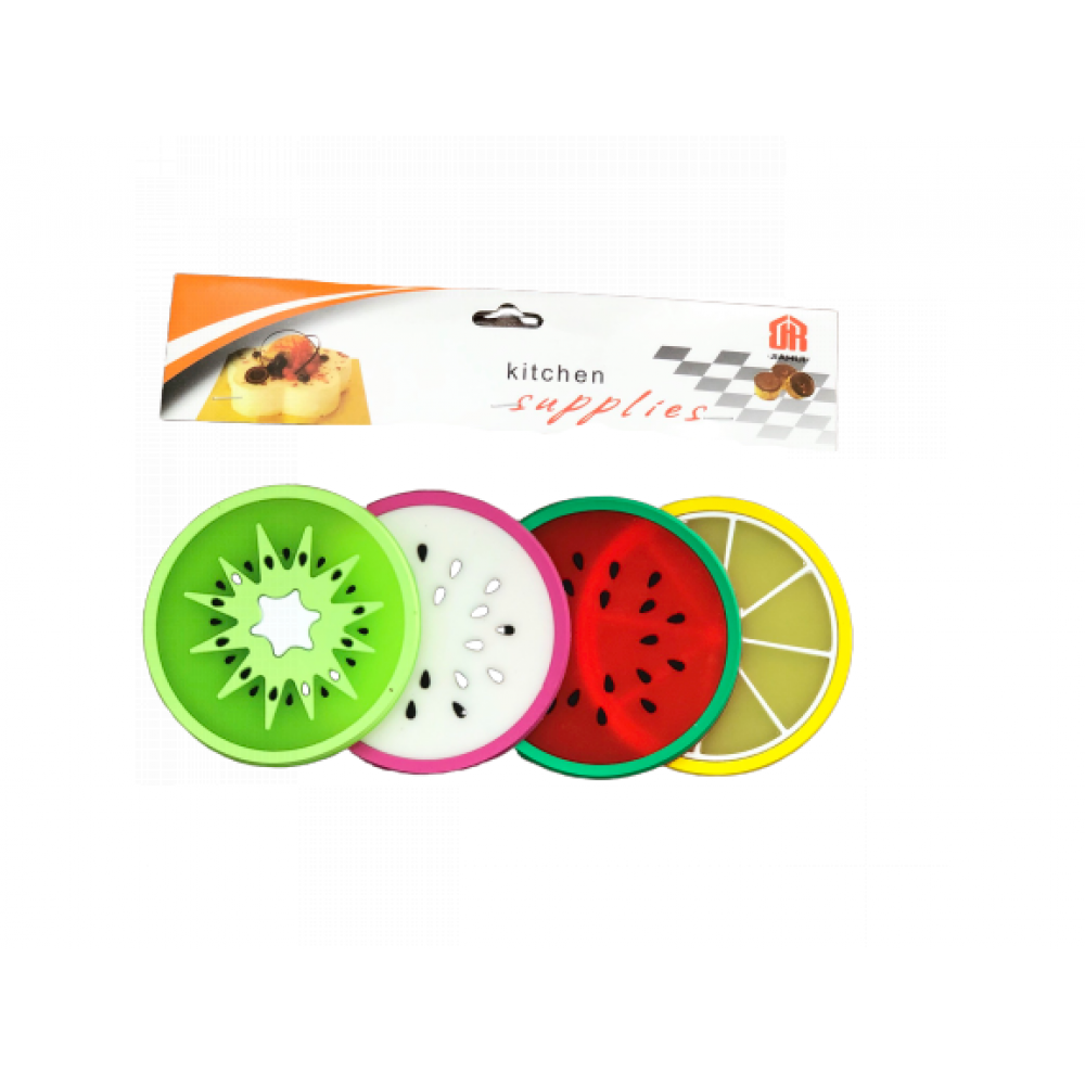 Set 4 suporturi din Silicon pentru pahare, 9 cm