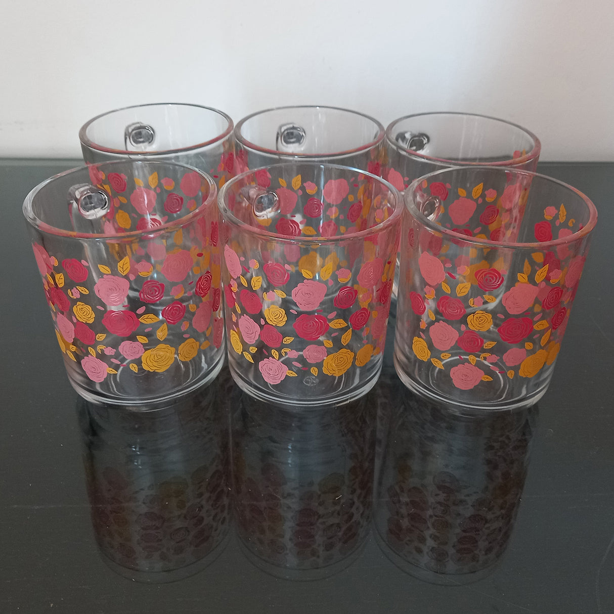 Set 6 cani Capuccino, Multicolore, Sticla, 200 ml