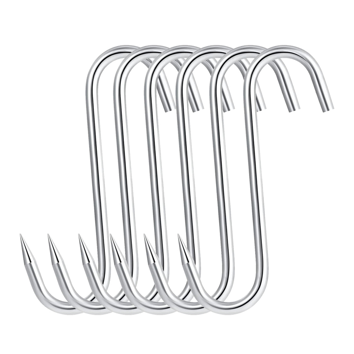 Set 2 Cutite, Manusa Macelarului din Plasa de Inox, 6 Carlige de Agatat Carne