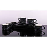 Set 6 cesti Cafea sau Ceai cu farfurioare incluse, Ceramica fina, Model Marmura