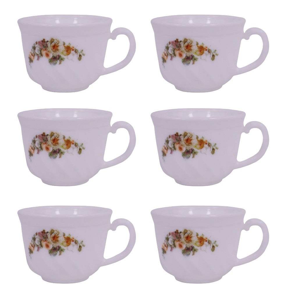 Set 6 cesti pentru Cafea sau Ceai, Opal, model florat Trandafiri /Artar , 200 ml