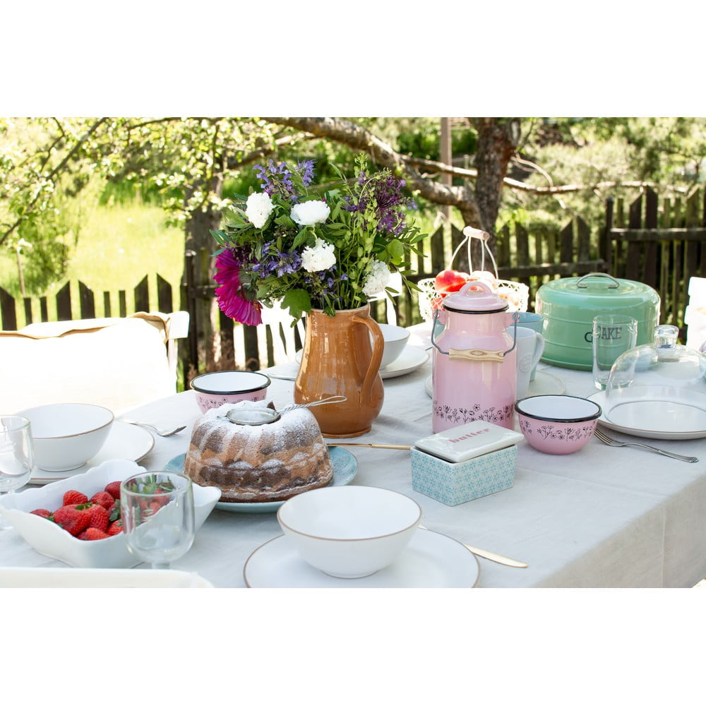 Set 6 farfurii adanci, Opal, cu Filigram Auriu, 23 cm