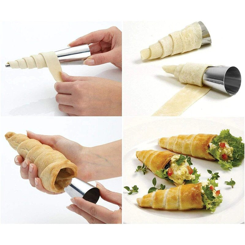 Set de 5 forme conice pentru rulouri, 11 cm , patiserie, bucatarie, prajituri, rulorui cu crema, desert