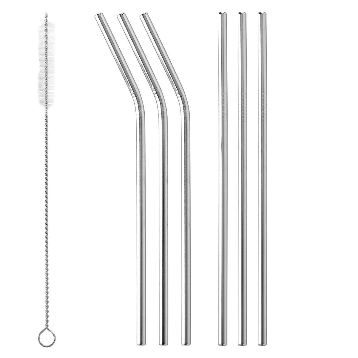 Set de 6 paie de baut metalice, cu perie pentru curatare, 21 cm