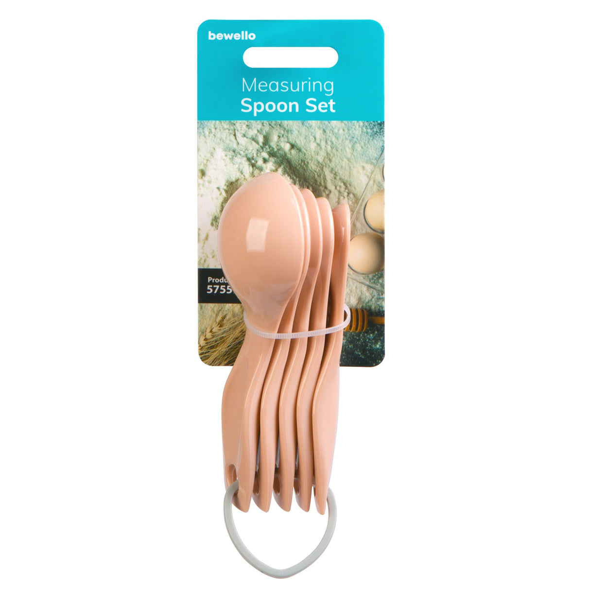 Set 5 linguri de masură, Plastic, Culoare piersică