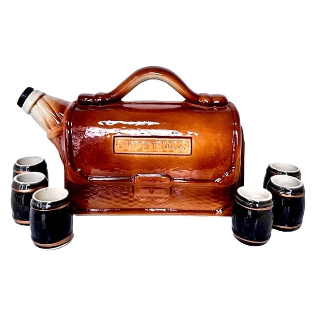 Set servire băutura ceramică,Geanta Superboss 1.5L cu 6 pahare 100 ml
