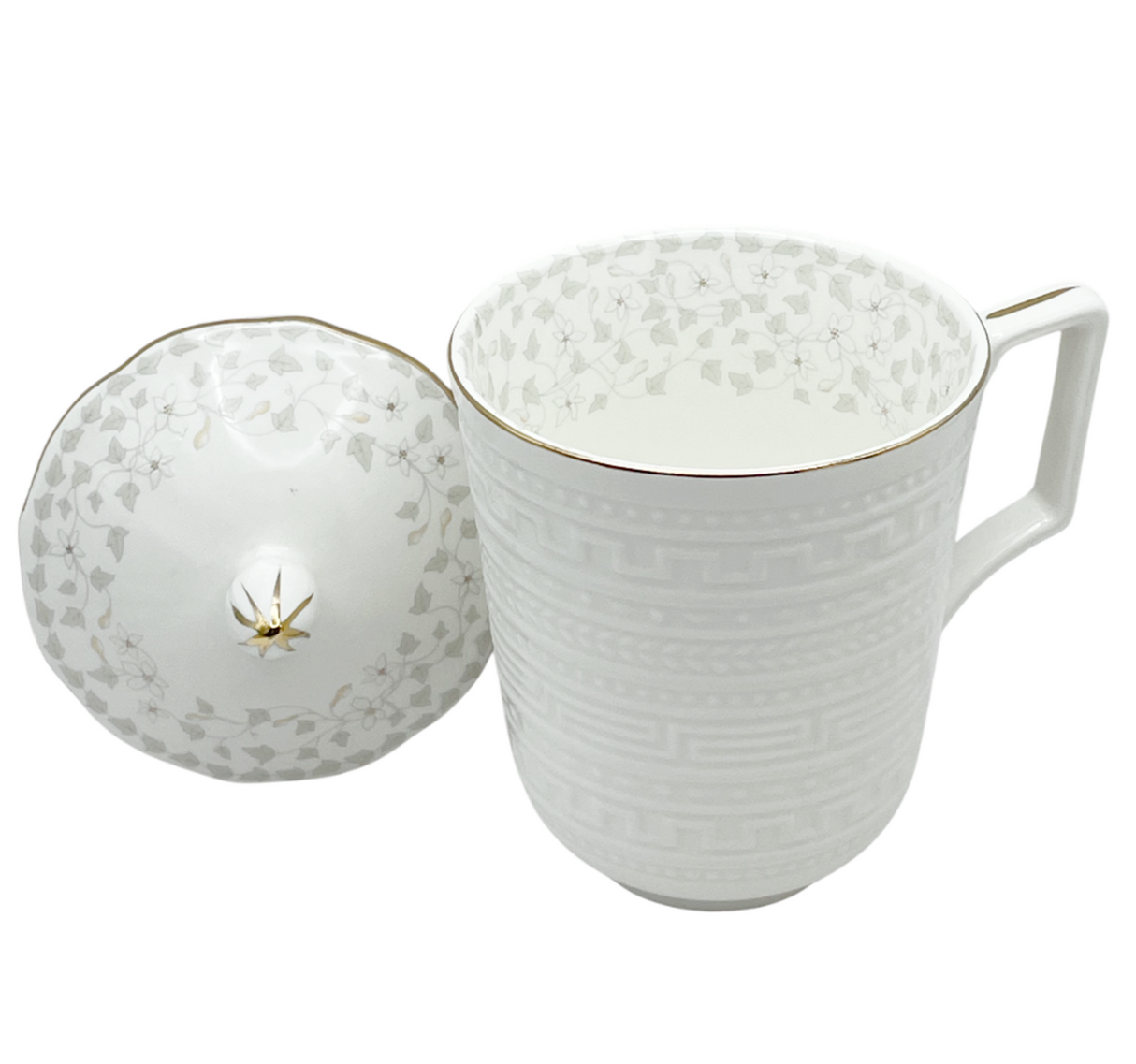 Cana portelan cu infuzor si capac , 350ml