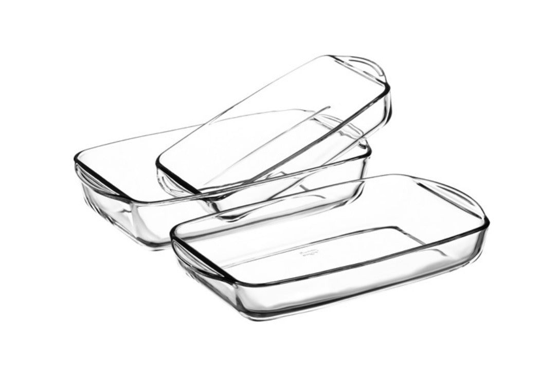 Set 3 tavi dreptunghiulare pentru cuptor din Yena, cantitate 1/1,6/2,2 litri