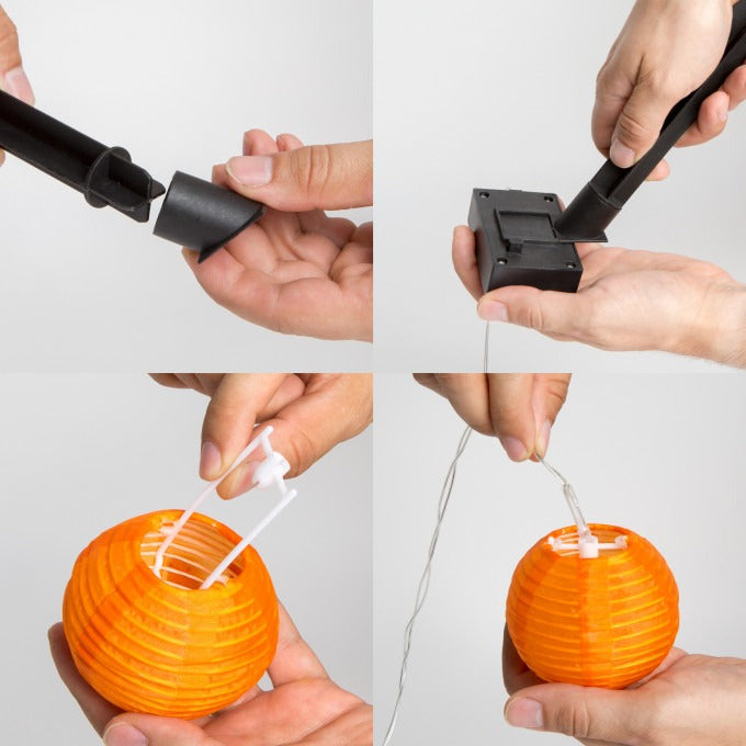 Sir de 10 lampioane solare, LED, diferite culori, 3.7 m