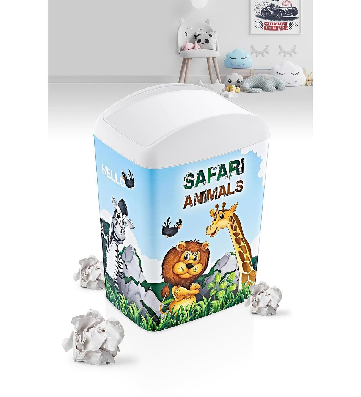 Cos de gunoi pentru Copii, animat, capac batant , 5 L