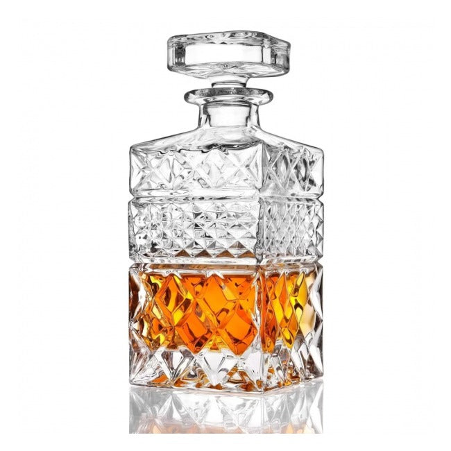 Set Decantor 1L + 6 pahare whiskey , sticla