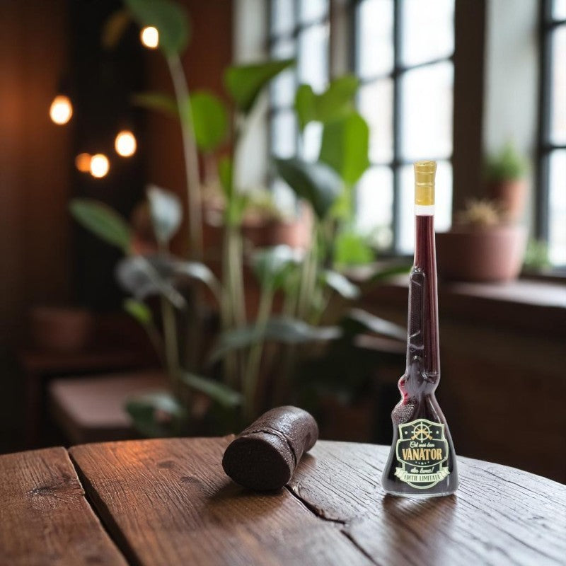 Sticla cu vin forma de Pusca – Pentru cel mai bun vanator, 500 ml