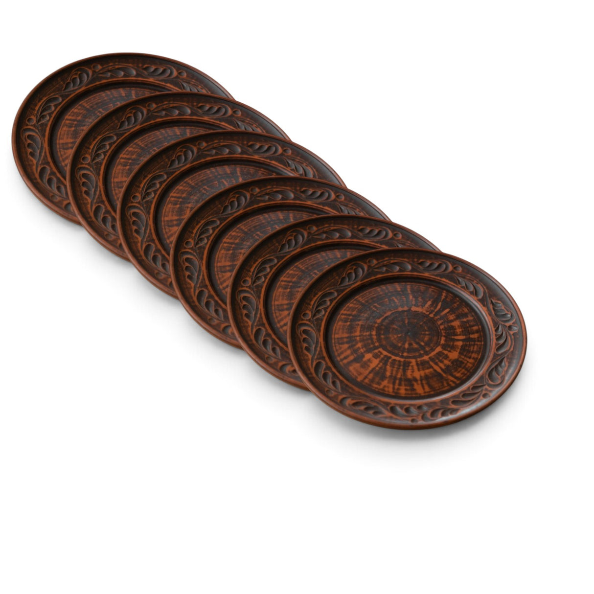 Platou intins Angob din lut rosu, 22 cm