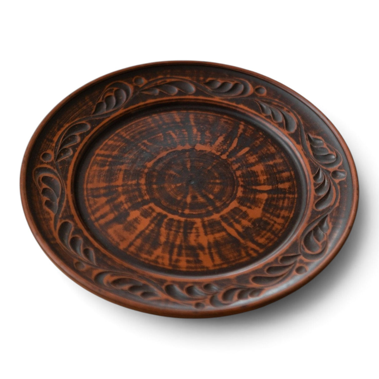 Platou intins Angob din lut rosu, 22 cm