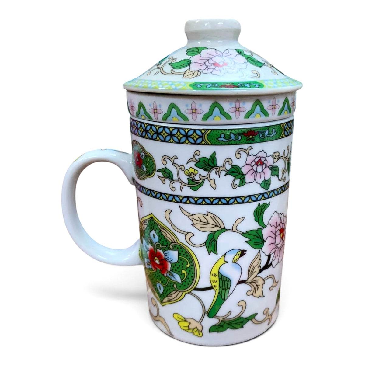 Cana ceai cu infuzor si capac,300 ml, ceramică,diverse modele