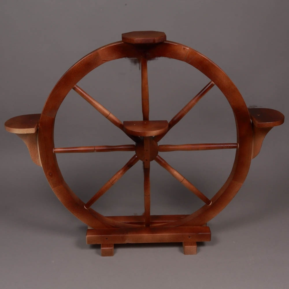 Suport din Lemn pentru Flori, Model Roata, 100x82 cm