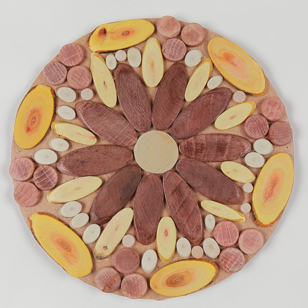 Suport din Lemn pentru Oalele Fierbinti, Multicolor, Rotund, 23 cm