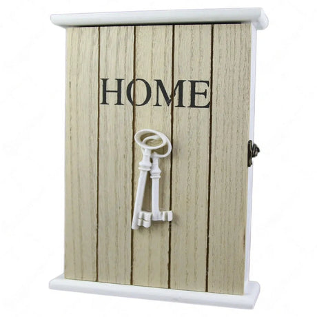 Cutie pentru chei din lemn cu 6 agatatori, Home 19x26 cm