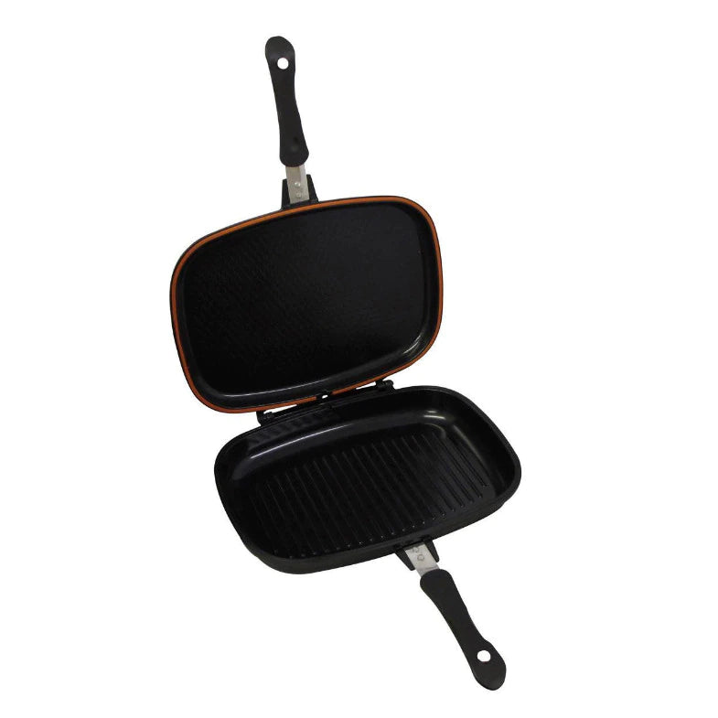 Tigaie Grill dubla Tollo din Aluminiu cu invelis antiaderent si maner cu Magnet, 36cm