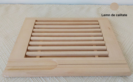 Tocator cu gratar detasabil pentru taiat paine din Lemn, 35x28.5x2 cm