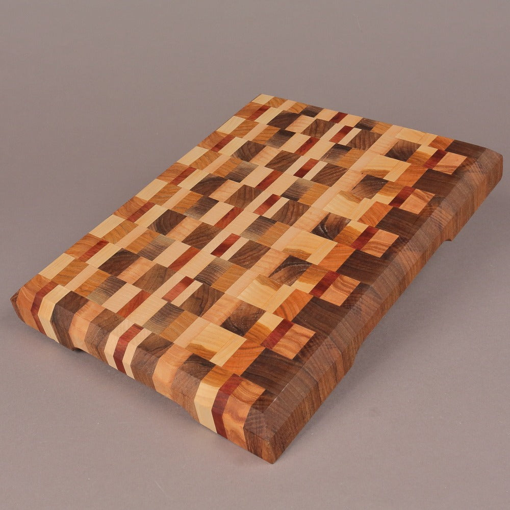 Tocator din Lemn Masiv, Model carouri, 36x27.5 cm