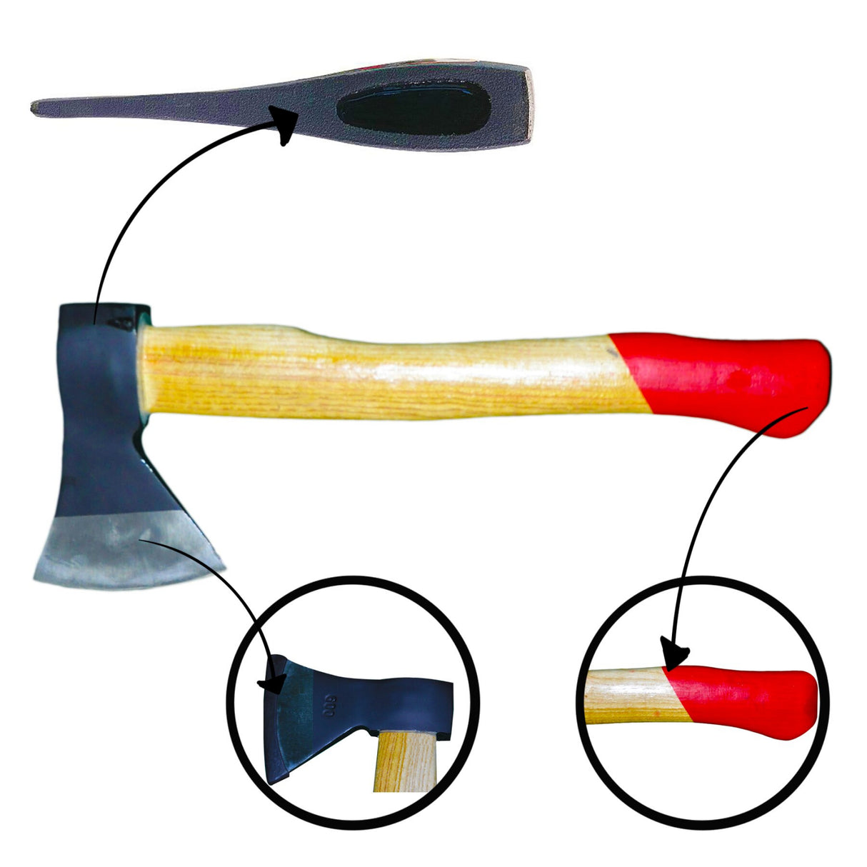 Topor Lama Otel Forjat, Coada Lemn, 70 cm