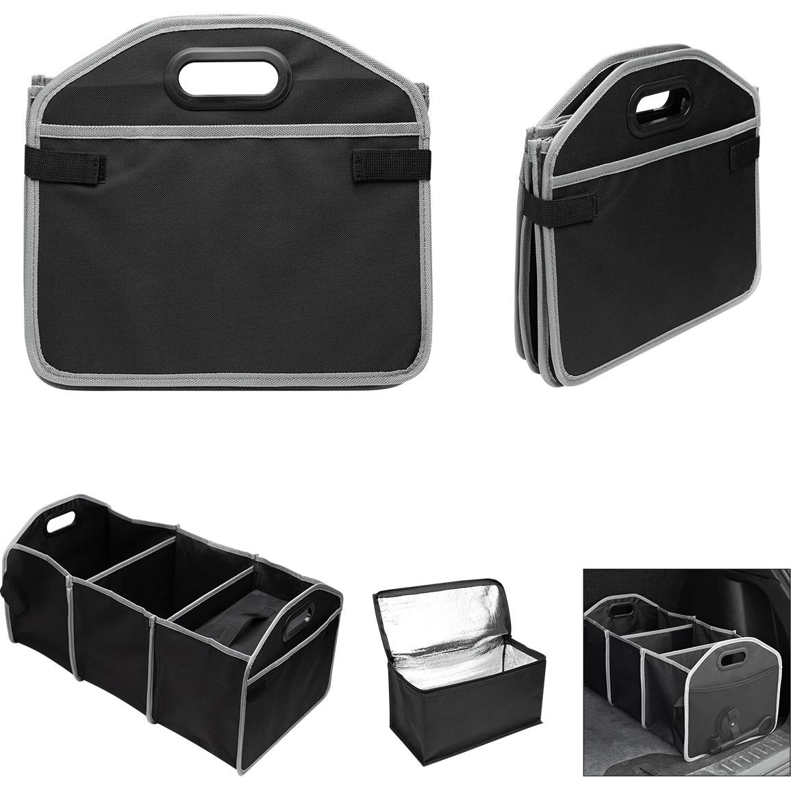 Organizator auto pentru portbagaj, Pliabil,3 compartimente + Geanta termica