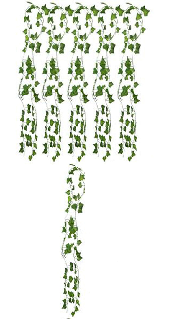 Set 12 ghirlande artificiale iedera, Verde, 180 cm