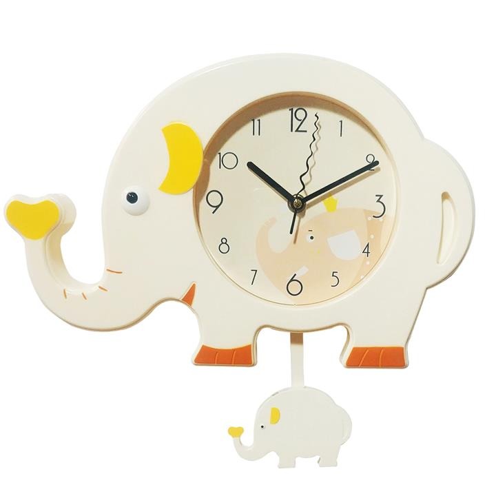 Ceas de perete copii ,model Elefant cu Pendul, plastic , 34x30x5 cm