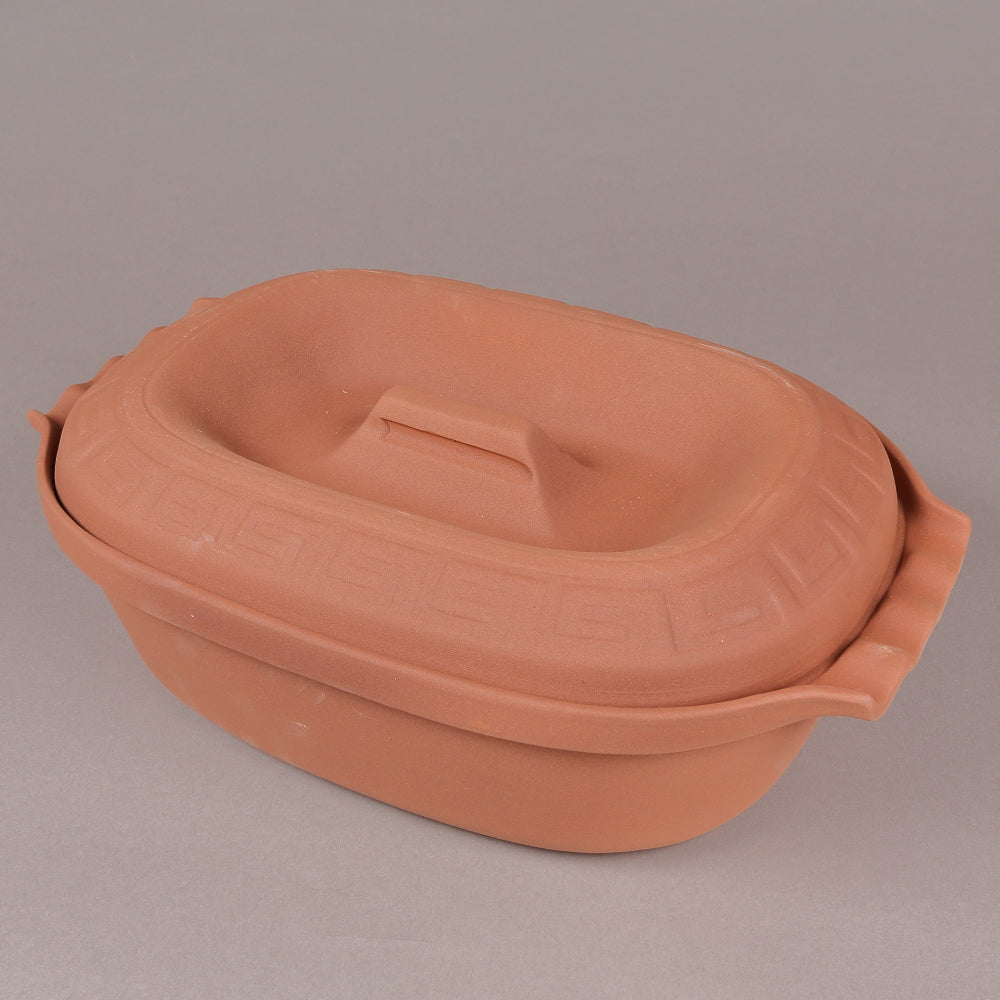 Vas din Lut pentru Sarmale cu Capac si manere, 41x27 cm, 6 l