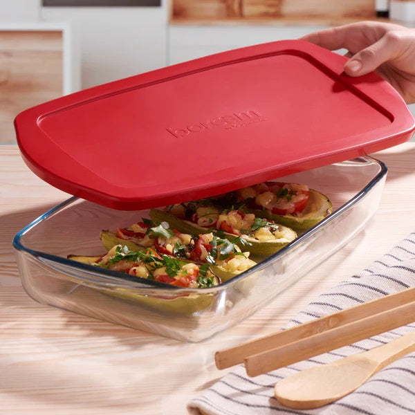 Vas dreptunghiular termorezistent cu capac Borcam, 3.85l