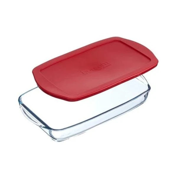 Vas dreptunghiular termorezistent cu capac Borcam, 3.85l