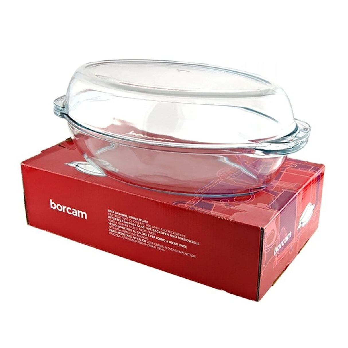 Vas Termorezistent cu capac, Pasabahce Borcam, 2.85l x 1.8l