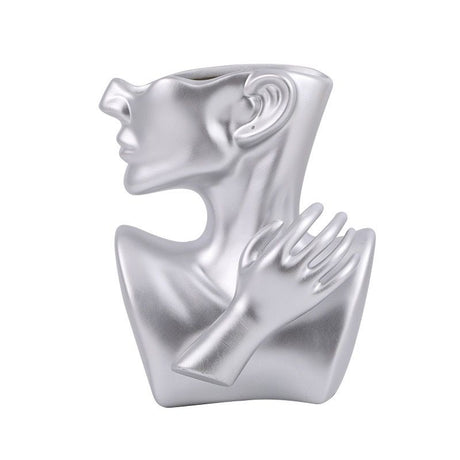 Vaza decor Lady Face Profil din Ceramica, 18x10x23 cm