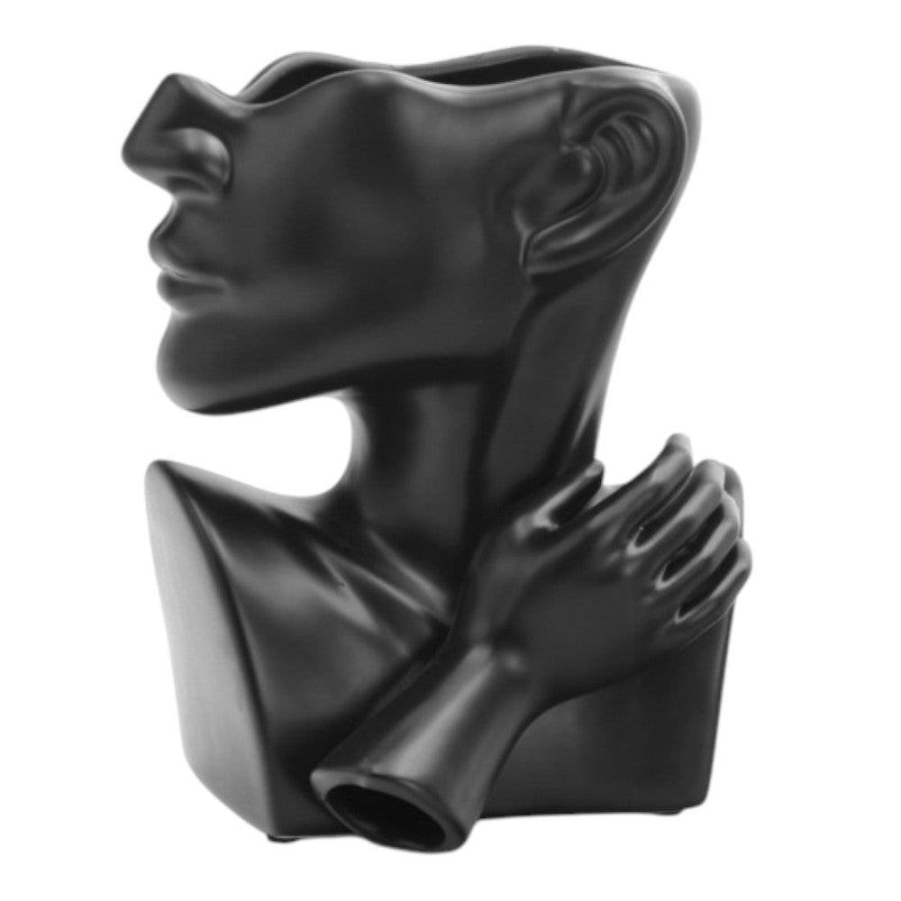 Vaza decor Lady Face Profil din Ceramica, 19x13x25 cm