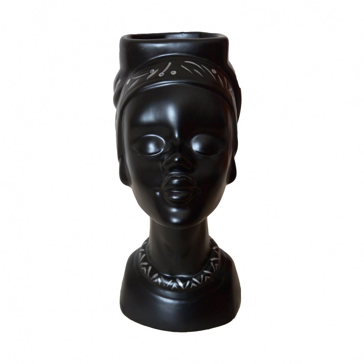 Vaza din Ceramica, forma de Cap de Femeie, 30.5 cm