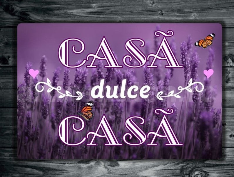 Covoras intrare Floral, Casa dulce Casa, poliester, 60x40cm