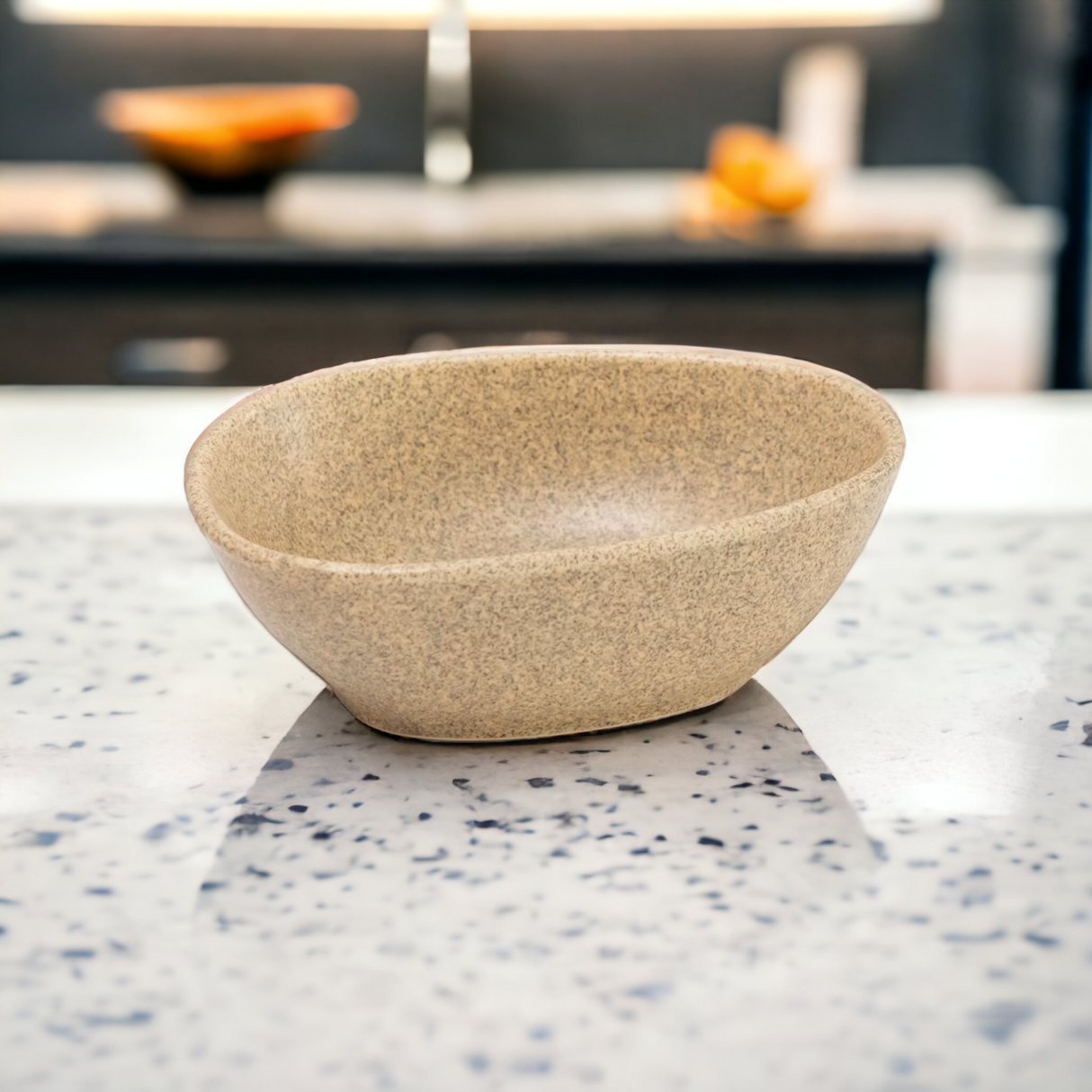 Bol Ceramica Tetris, Inclinat, Nisipiu, 23 cm