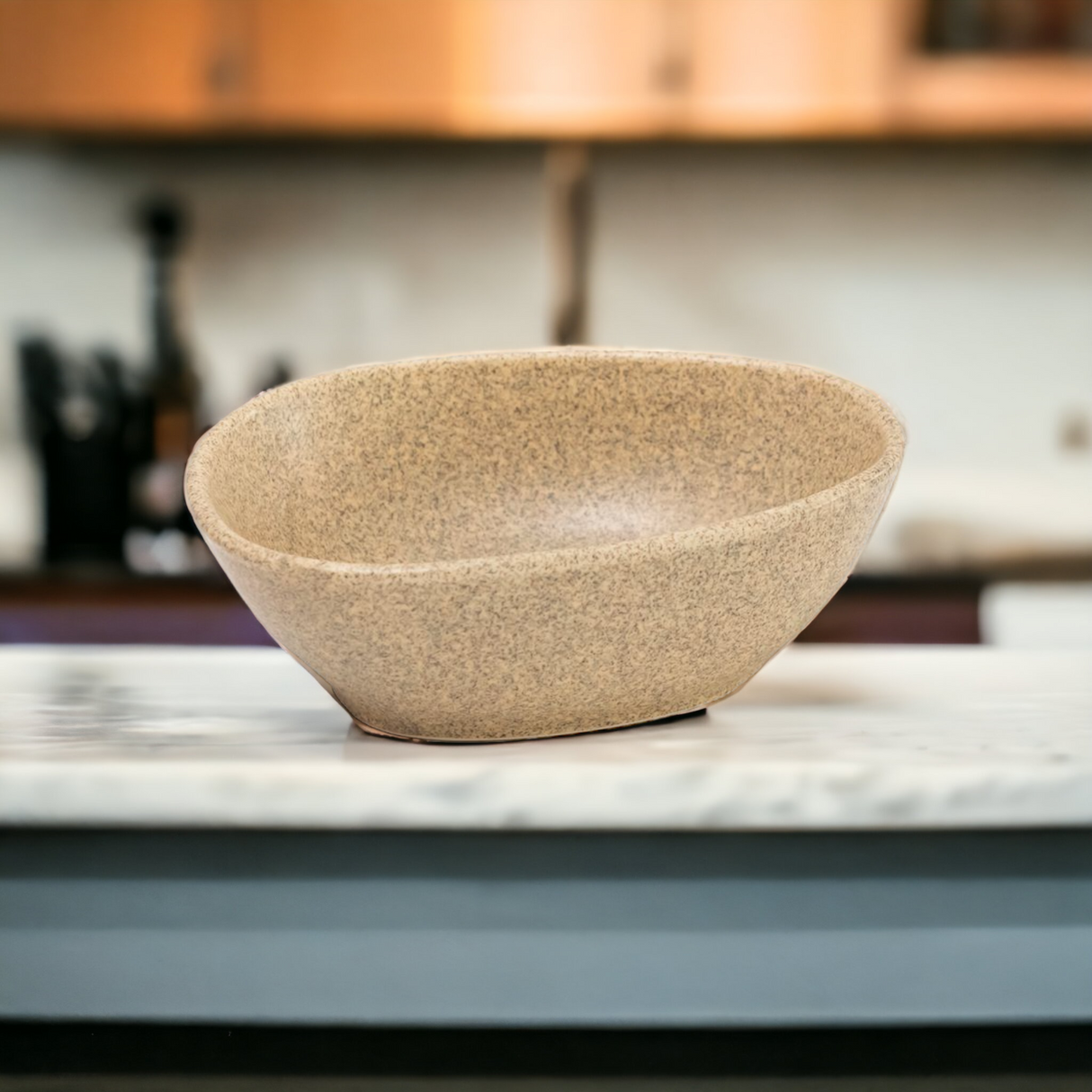 Bol Ceramica Tetris, Inclinat, Nisipiu, 23 cm